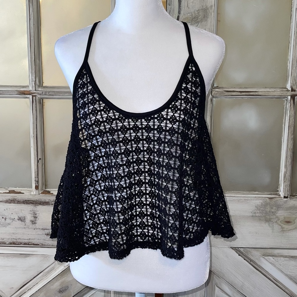 PINK Victoria’s Secret black racerback mesh tank M